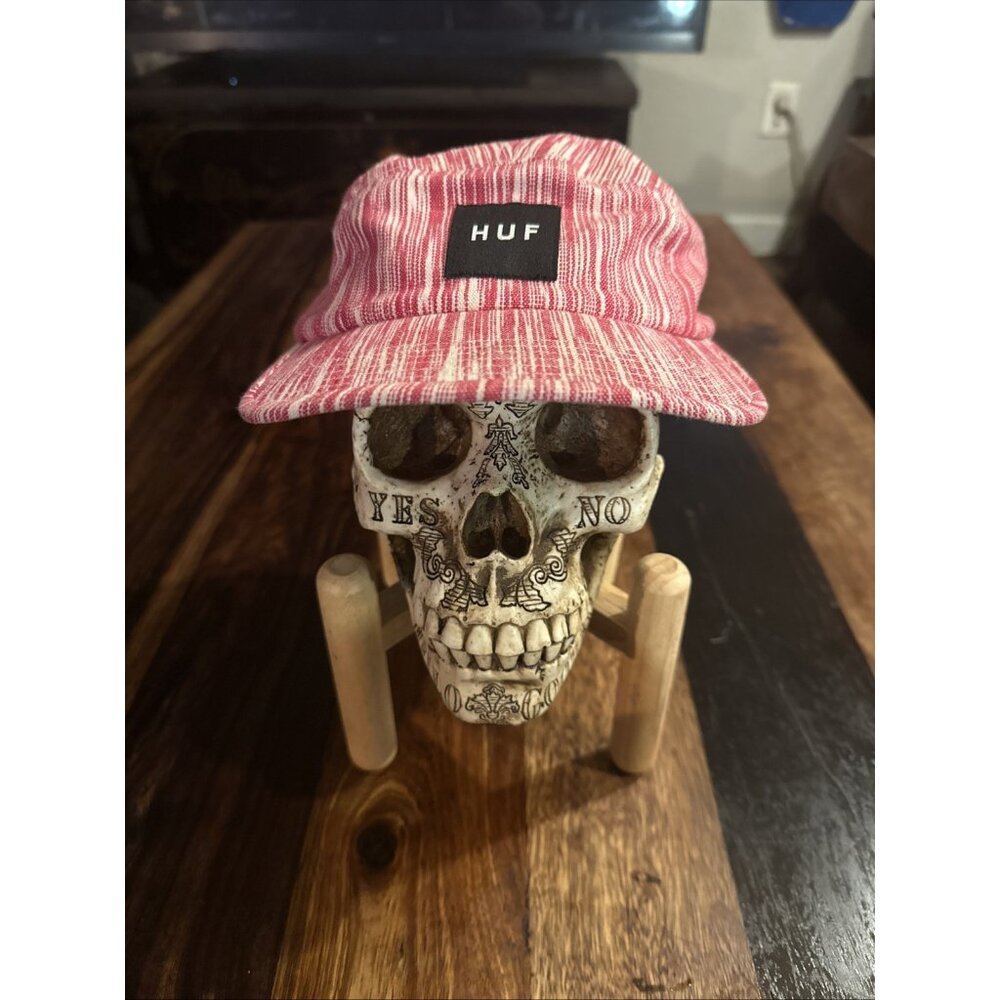 RARE HUF Hyogo Volley 5-Panel Hat Red White Striped Streetwear Cap